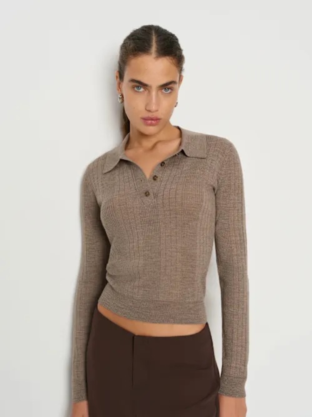 Reformation Hermia Merino Wool Polo Size Size M